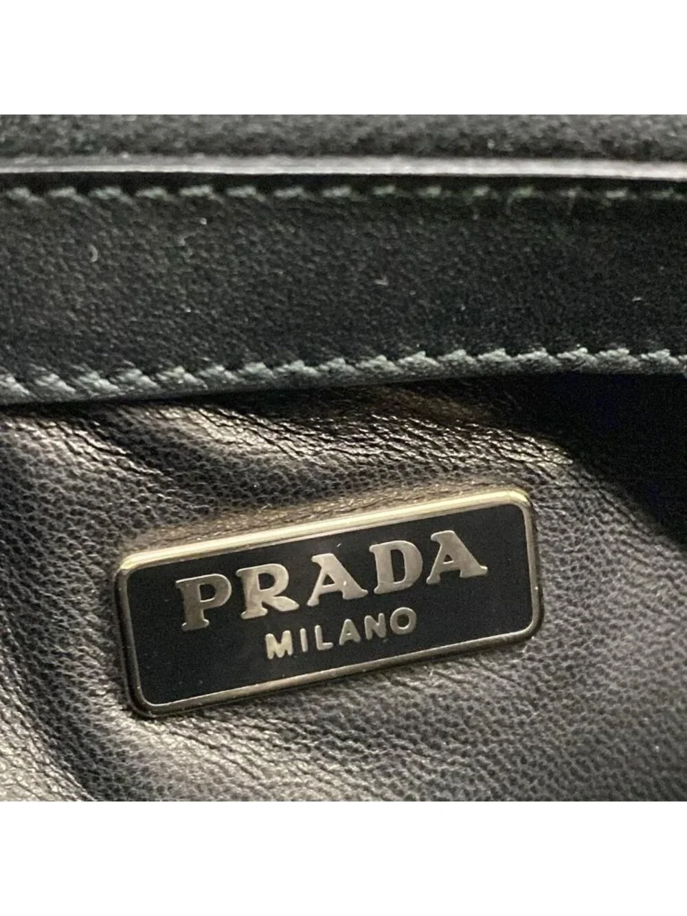 Prada Case Black Studded Leather Vanity Bag - Picture 5 of 10